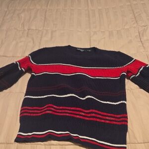Polo by Ralph Lauren Red and Navy Striped Sweater